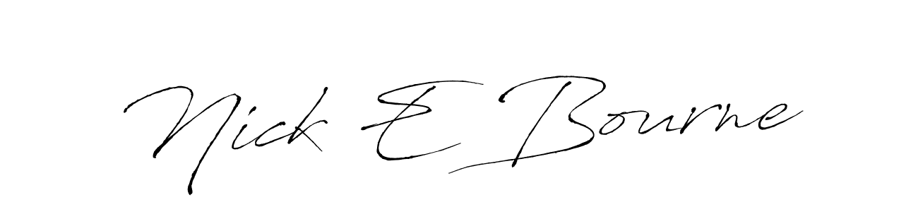 How to make Nick E Bourne name signature. Use Antro_Vectra style for creating short signs online. This is the latest handwritten sign. Nick E Bourne signature style 6 images and pictures png