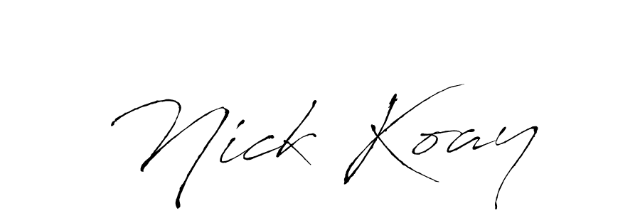 Antro_Vectra is a professional signature style that is perfect for those who want to add a touch of class to their signature. It is also a great choice for those who want to make their signature more unique. Get Nick Koay name to fancy signature for free. Nick Koay signature style 6 images and pictures png