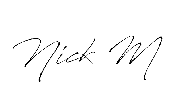 The best way (Antro_Vectra) to make a short signature is to pick only two or three words in your name. The name Nick M include a total of six letters. For converting this name. Nick M signature style 6 images and pictures png