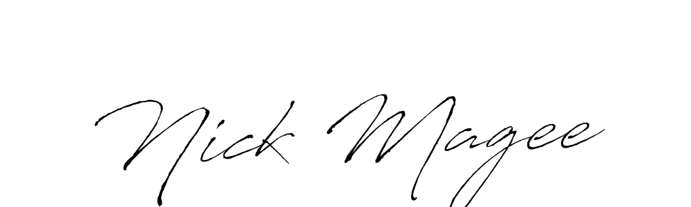 Make a beautiful signature design for name Nick Magee. With this signature (Antro_Vectra) style, you can create a handwritten signature for free. Nick Magee signature style 6 images and pictures png