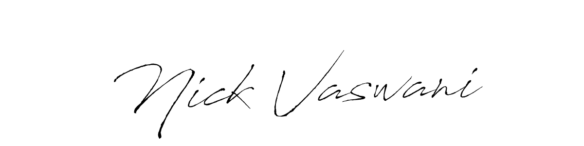 How to make Nick Vaswani signature? Antro_Vectra is a professional autograph style. Create handwritten signature for Nick Vaswani name. Nick Vaswani signature style 6 images and pictures png