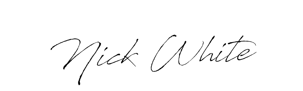 Use a signature maker to create a handwritten signature online. With this signature software, you can design (Antro_Vectra) your own signature for name Nick White. Nick White signature style 6 images and pictures png