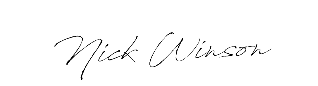Use a signature maker to create a handwritten signature online. With this signature software, you can design (Antro_Vectra) your own signature for name Nick Winson. Nick Winson signature style 6 images and pictures png