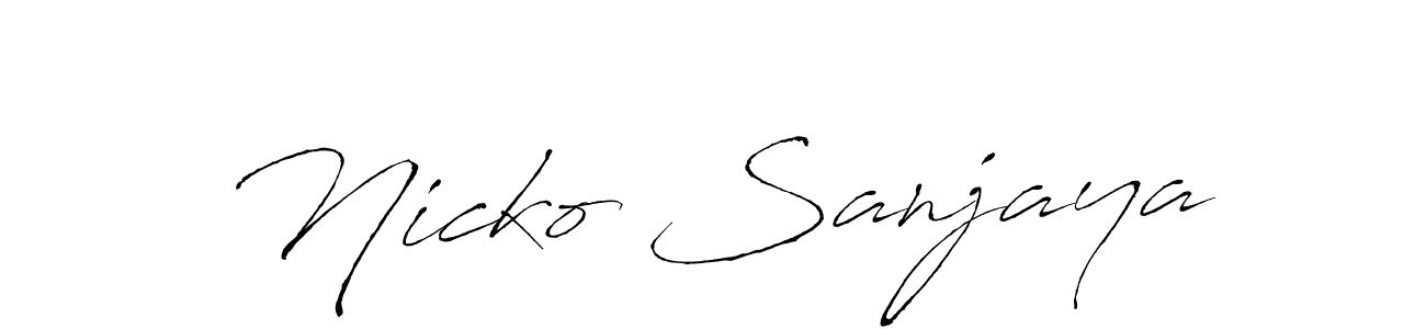 You can use this online signature creator to create a handwritten signature for the name Nicko Sanjaya. This is the best online autograph maker. Nicko Sanjaya signature style 6 images and pictures png