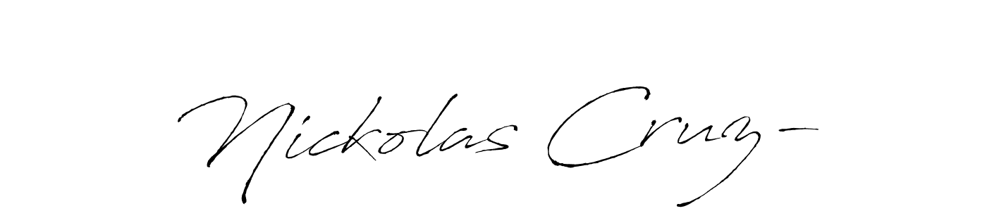 if you are searching for the best signature style for your name Nickolas Cruz-. so please give up your signature search. here we have designed multiple signature styles  using Antro_Vectra. Nickolas Cruz- signature style 6 images and pictures png