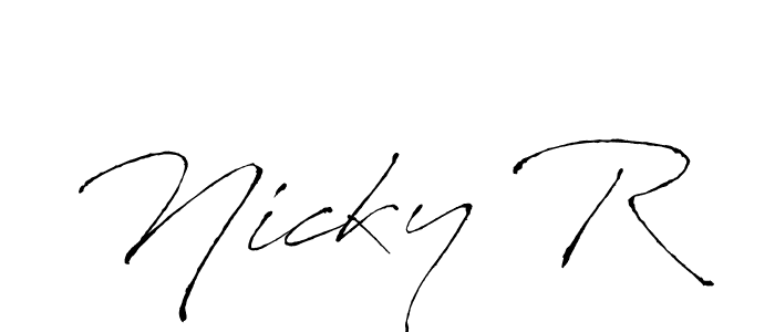 Antro_Vectra is a professional signature style that is perfect for those who want to add a touch of class to their signature. It is also a great choice for those who want to make their signature more unique. Get Nicky R name to fancy signature for free. Nicky R signature style 6 images and pictures png