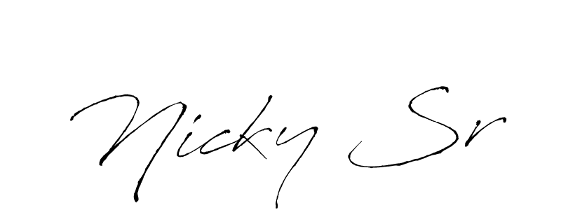 Make a beautiful signature design for name Nicky Sr. With this signature (Antro_Vectra) style, you can create a handwritten signature for free. Nicky Sr signature style 6 images and pictures png