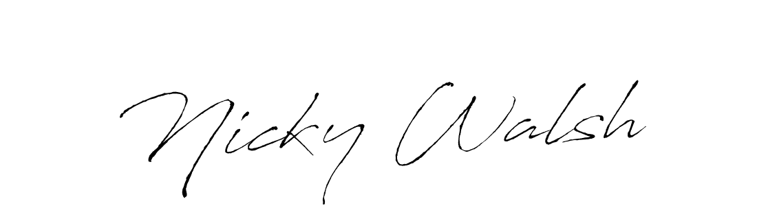 Make a beautiful signature design for name Nicky Walsh. With this signature (Antro_Vectra) style, you can create a handwritten signature for free. Nicky Walsh signature style 6 images and pictures png