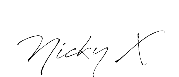 Make a beautiful signature design for name Nicky X. With this signature (Antro_Vectra) style, you can create a handwritten signature for free. Nicky X signature style 6 images and pictures png