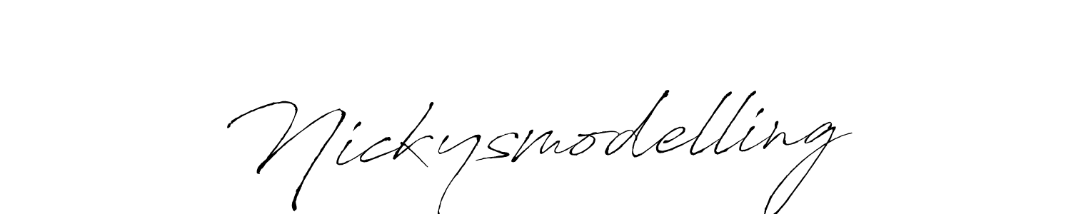 Make a beautiful signature design for name Nickysmodelling. With this signature (Antro_Vectra) style, you can create a handwritten signature for free. Nickysmodelling signature style 6 images and pictures png