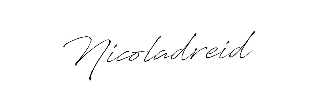 Make a beautiful signature design for name Nicoladreid. With this signature (Antro_Vectra) style, you can create a handwritten signature for free. Nicoladreid signature style 6 images and pictures png