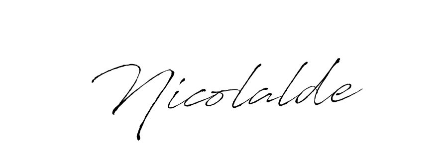 Nicolalde stylish signature style. Best Handwritten Sign (Antro_Vectra) for my name. Handwritten Signature Collection Ideas for my name Nicolalde. Nicolalde signature style 6 images and pictures png