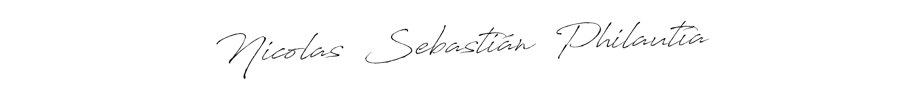 The best way (Antro_Vectra) to make a short signature is to pick only two or three words in your name. The name Nicolas  Sebastián  Philautía include a total of six letters. For converting this name. Nicolas  Sebastián  Philautía signature style 6 images and pictures png