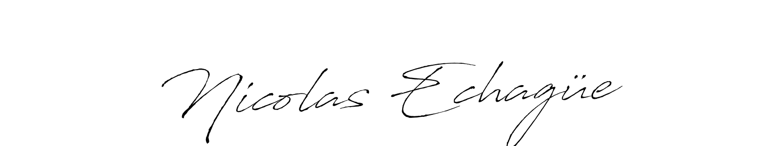 Design your own signature with our free online signature maker. With this signature software, you can create a handwritten (Antro_Vectra) signature for name Nicolas Echagüe. Nicolas Echagüe signature style 6 images and pictures png