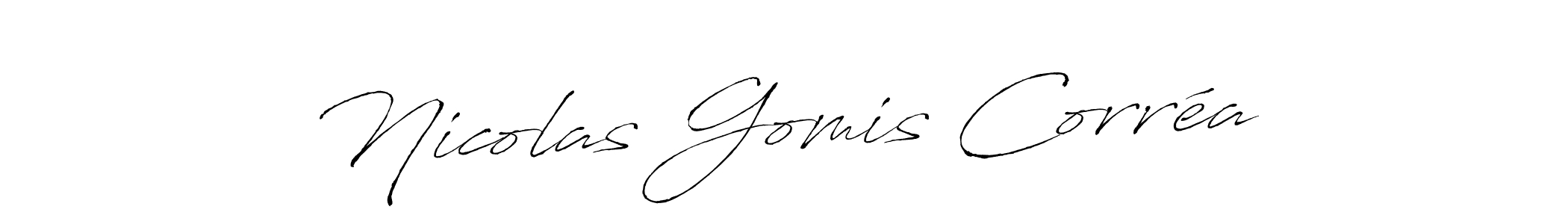 if you are searching for the best signature style for your name Nicolas Gomis Corréa. so please give up your signature search. here we have designed multiple signature styles  using Antro_Vectra. Nicolas Gomis Corréa signature style 6 images and pictures png