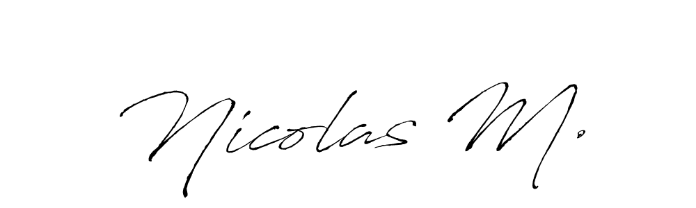 if you are searching for the best signature style for your name Nicolas M.. so please give up your signature search. here we have designed multiple signature styles  using Antro_Vectra. Nicolas M. signature style 6 images and pictures png