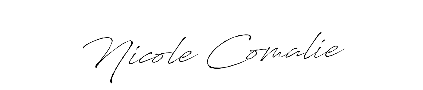 Make a beautiful signature design for name Nicole Comalie. With this signature (Antro_Vectra) style, you can create a handwritten signature for free. Nicole Comalie signature style 6 images and pictures png