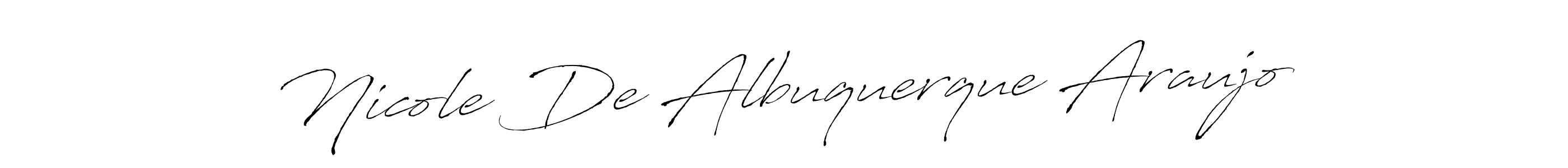 Create a beautiful signature design for name Nicole De Albuquerque Araujo. With this signature (Antro_Vectra) fonts, you can make a handwritten signature for free. Nicole De Albuquerque Araujo signature style 6 images and pictures png