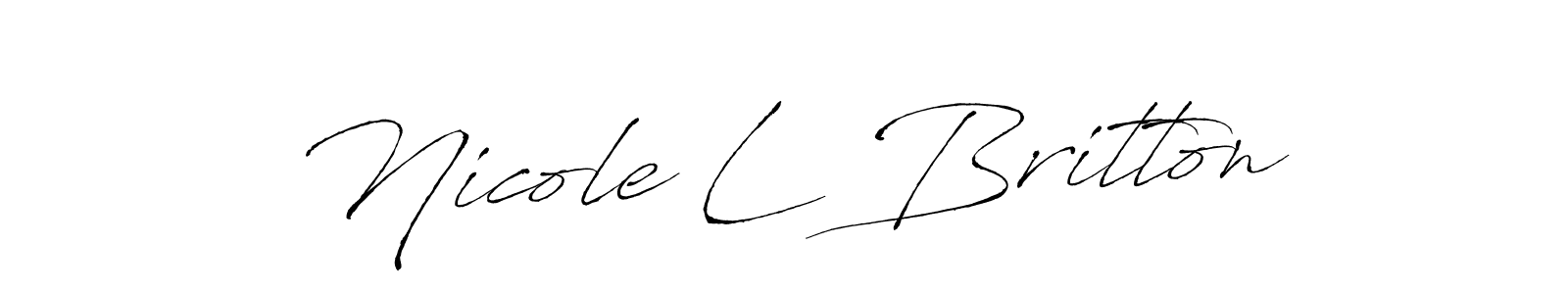 The best way (Antro_Vectra) to make a short signature is to pick only two or three words in your name. The name Nicole L Britton include a total of six letters. For converting this name. Nicole L Britton signature style 6 images and pictures png