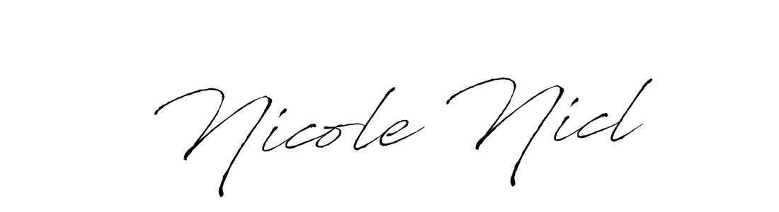 Make a beautiful signature design for name Nicole Nicl. With this signature (Antro_Vectra) style, you can create a handwritten signature for free. Nicole Nicl signature style 6 images and pictures png