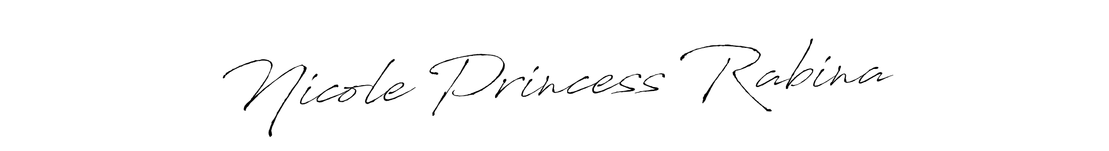 The best way (Antro_Vectra) to make a short signature is to pick only two or three words in your name. The name Nicole Princess Rabina include a total of six letters. For converting this name. Nicole Princess Rabina signature style 6 images and pictures png