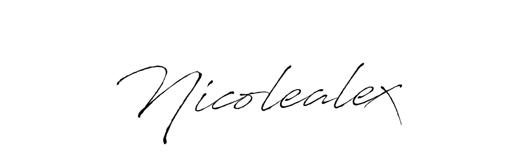 Use a signature maker to create a handwritten signature online. With this signature software, you can design (Antro_Vectra) your own signature for name Nicolealex. Nicolealex signature style 6 images and pictures png