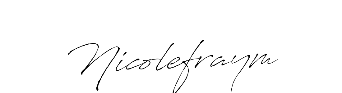 How to make Nicolefraym signature? Antro_Vectra is a professional autograph style. Create handwritten signature for Nicolefraym name. Nicolefraym signature style 6 images and pictures png