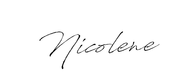 Make a beautiful signature design for name Nicolene. With this signature (Antro_Vectra) style, you can create a handwritten signature for free. Nicolene signature style 6 images and pictures png