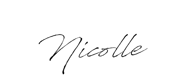 How to make Nicolle name signature. Use Antro_Vectra style for creating short signs online. This is the latest handwritten sign. Nicolle signature style 6 images and pictures png