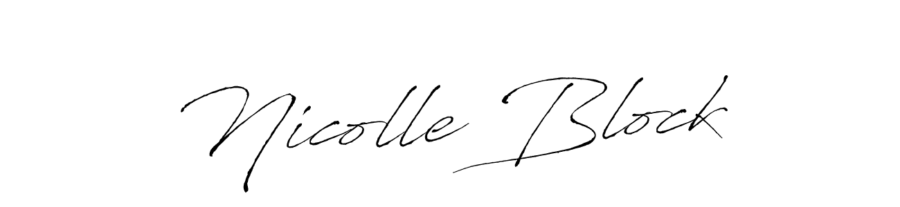 Make a beautiful signature design for name Nicolle Block. With this signature (Antro_Vectra) style, you can create a handwritten signature for free. Nicolle Block signature style 6 images and pictures png