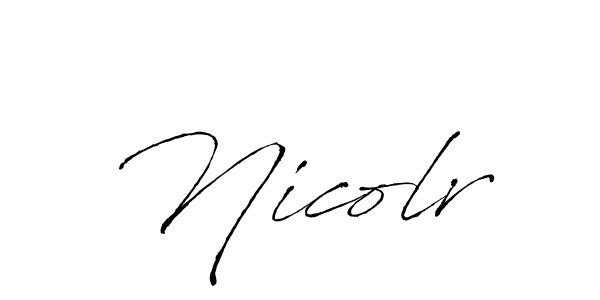 How to make Nicolr signature? Antro_Vectra is a professional autograph style. Create handwritten signature for Nicolr name. Nicolr signature style 6 images and pictures png