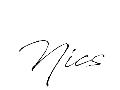 Make a beautiful signature design for name Nics. With this signature (Antro_Vectra) style, you can create a handwritten signature for free. Nics signature style 6 images and pictures png