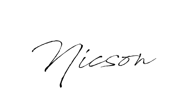 Nicson stylish signature style. Best Handwritten Sign (Antro_Vectra) for my name. Handwritten Signature Collection Ideas for my name Nicson. Nicson signature style 6 images and pictures png