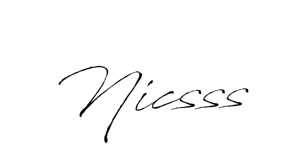 How to make Nicsss name signature. Use Antro_Vectra style for creating short signs online. This is the latest handwritten sign. Nicsss signature style 6 images and pictures png