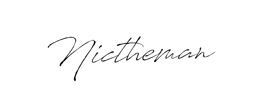 How to make Nictheman name signature. Use Antro_Vectra style for creating short signs online. This is the latest handwritten sign. Nictheman signature style 6 images and pictures png