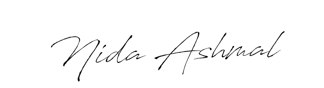 You can use this online signature creator to create a handwritten signature for the name Nida Ashmal. This is the best online autograph maker. Nida Ashmal signature style 6 images and pictures png