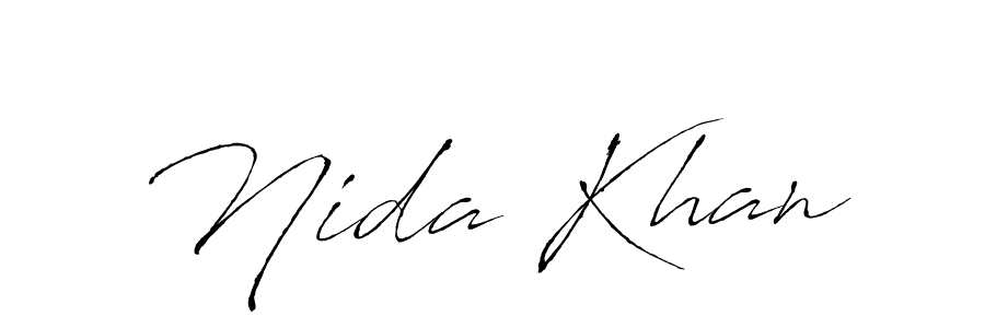 Create a beautiful signature design for name Nida Khan. With this signature (Antro_Vectra) fonts, you can make a handwritten signature for free. Nida Khan signature style 6 images and pictures png