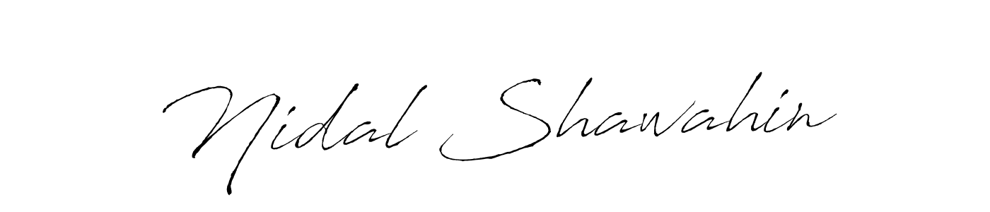 Design your own signature with our free online signature maker. With this signature software, you can create a handwritten (Antro_Vectra) signature for name Nidal Shawahin. Nidal Shawahin signature style 6 images and pictures png