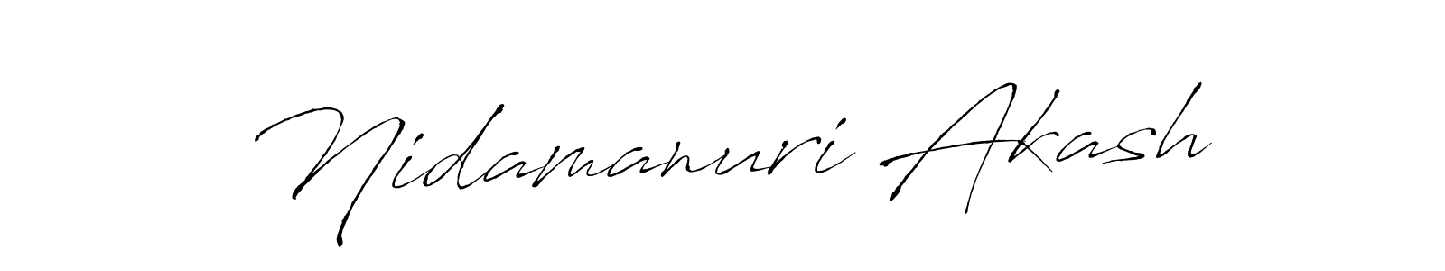 This is the best signature style for the Nidamanuri Akash name. Also you like these signature font (Antro_Vectra). Mix name signature. Nidamanuri Akash signature style 6 images and pictures png