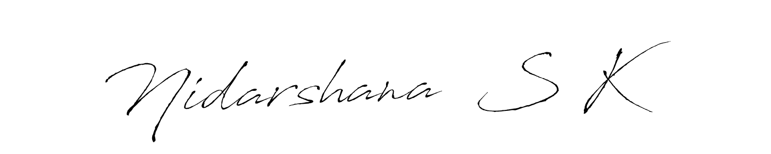 Design your own signature with our free online signature maker. With this signature software, you can create a handwritten (Antro_Vectra) signature for name Nidarshana  S K. Nidarshana  S K signature style 6 images and pictures png