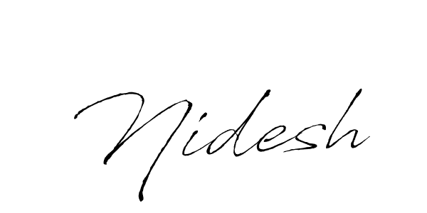 Make a beautiful signature design for name Nidesh. With this signature (Antro_Vectra) style, you can create a handwritten signature for free. Nidesh signature style 6 images and pictures png