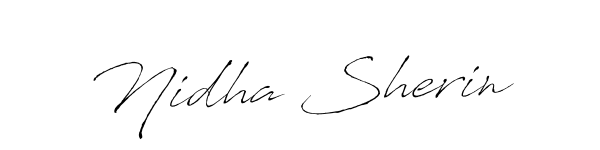 Create a beautiful signature design for name Nidha Sherin. With this signature (Antro_Vectra) fonts, you can make a handwritten signature for free. Nidha Sherin signature style 6 images and pictures png