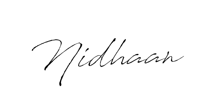 Make a beautiful signature design for name Nidhaan. With this signature (Antro_Vectra) style, you can create a handwritten signature for free. Nidhaan signature style 6 images and pictures png