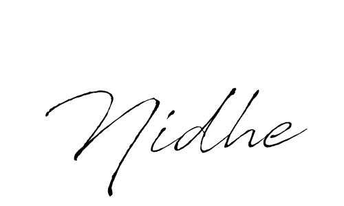 Antro_Vectra is a professional signature style that is perfect for those who want to add a touch of class to their signature. It is also a great choice for those who want to make their signature more unique. Get Nidhe name to fancy signature for free. Nidhe signature style 6 images and pictures png