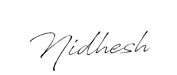 Make a beautiful signature design for name Nidhesh. With this signature (Antro_Vectra) style, you can create a handwritten signature for free. Nidhesh signature style 6 images and pictures png