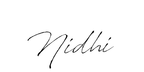 The best way (Antro_Vectra) to make a short signature is to pick only two or three words in your name. The name Nidhi  include a total of six letters. For converting this name. Nidhi  signature style 6 images and pictures png