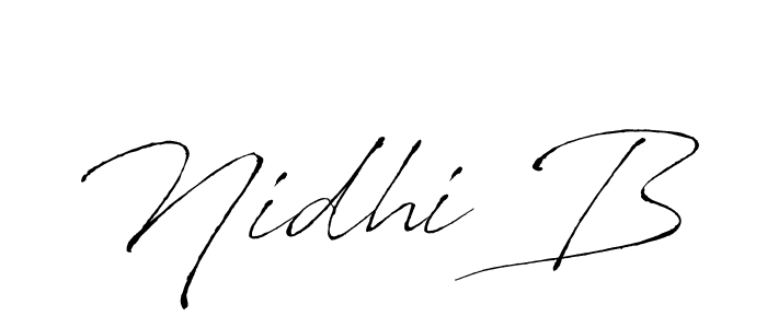 The best way (Antro_Vectra) to make a short signature is to pick only two or three words in your name. The name Nidhi B include a total of six letters. For converting this name. Nidhi B signature style 6 images and pictures png