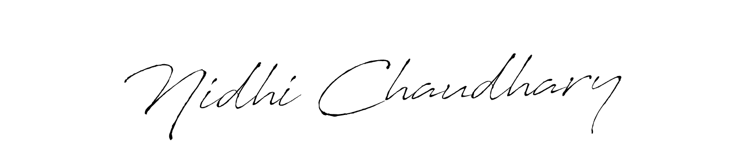 Make a beautiful signature design for name Nidhi Chaudhary. With this signature (Antro_Vectra) style, you can create a handwritten signature for free. Nidhi Chaudhary signature style 6 images and pictures png