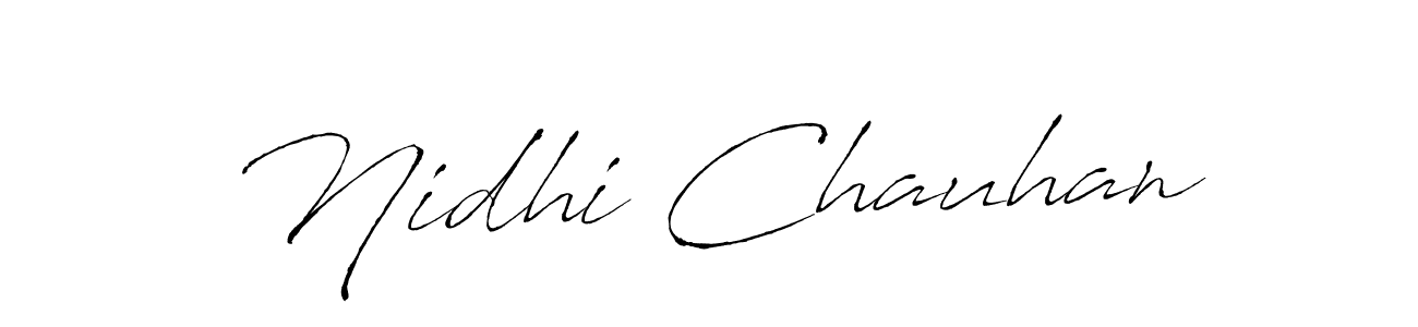 Design your own signature with our free online signature maker. With this signature software, you can create a handwritten (Antro_Vectra) signature for name Nidhi Chauhan. Nidhi Chauhan signature style 6 images and pictures png