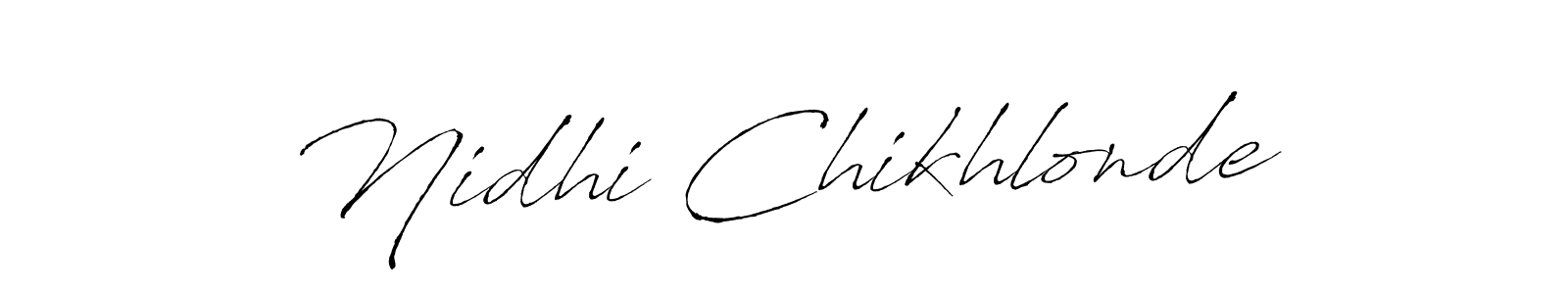 You should practise on your own different ways (Antro_Vectra) to write your name (Nidhi Chikhlonde) in signature. don't let someone else do it for you. Nidhi Chikhlonde signature style 6 images and pictures png